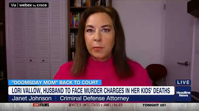 Janet E. Johnson appearing on Headline News to discuss the Lori Vallow case