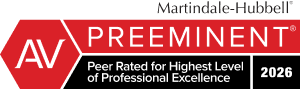 Martindale-Hubbell AV Preeminent Peer Rated for Highest Level of Professional Excellence 2026