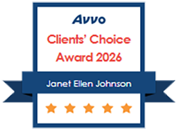 Avvo Clients' Choice Award 2026, Janet Ellen Johnson, 5 Stars